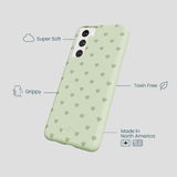 Sage Green Hearts Samsung Galaxy S21 Case