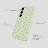 Sage Green Hearts Samsung Galaxy S23 Case