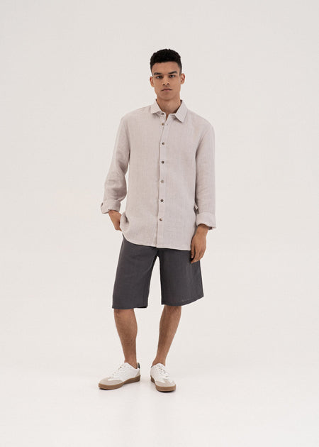 AmourLinen Linen shorts Classic linen shorts HERMES Classic linen shorts HERMES | AmourLinen | Linen Clothing