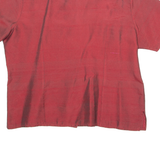HUA SI SILK COLLECTION Womens Plain Shirt Maroon Silk 2XL