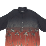 ST. JOHN'S BAY Island Style Tall Mens Hawaiian Shirt Black Floral XL