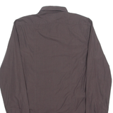 CALVIN KLEIN Slim Fit Mens Plain Shirt Brown Long Sleeve M