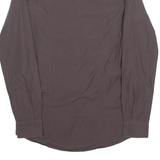 CALVIN KLEIN Slim Fit Mens Plain Shirt Brown Long Sleeve M