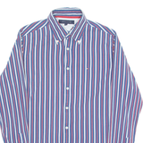 TOMMY HILFIGER Mens Shirt Blue Striped Long Sleeve S