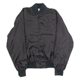 LEADER SPORTSWEAR Mens Bomber Jacket Black 80s L