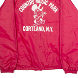 AUBURN SPORTSWEAR Country Music Park Cortland NY Mens Coach Jacket Red Nylon 90s USA S