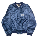 ARISTO JAC Purdle N9ETM Amateur Radio Club Marion IN Mens Bomber Jacket Blue Satin Nylon 80s USA XL