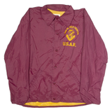 RENNOC USAR 300th Field Hospital Mens Coach Jacket Maroon Nylon 80s USA L