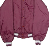 7275 Civil Engineering San Vito A.S. Italy Mens Bomber Jacket Maroon Satin Nylon 80s USA M