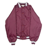7275 Civil Engineering San Vito A.S. Italy Mens Bomber Jacket Maroon Satin Nylon 80s USA M