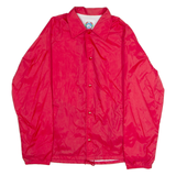 WEATHER BREAKER Mens Coach Jacket Red Nylon 90s M