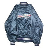 Winner Boats Mens Bomber Jacket Blue Satin Nylon 90s USA XL