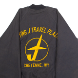 HARTWELL Flying J Travel Plaza Cheyenne WY Mens Bomber Jacket Black 90s USA M
