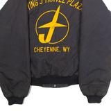 HARTWELL Flying J Travel Plaza Cheyenne WY Mens Bomber Jacket Black 90s USA M