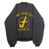 HARTWELL Flying J Travel Plaza Cheyenne WY Mens Bomber Jacket Black 90s USA M