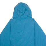 LL BEAN Womens Pullover Jacket Blue Nylon 90s Hooded Colourblock XL