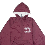 CHARLES RIVER APPAREL Mens Pullover Jacket Maroon Nylon 90s Hooded S