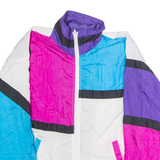 BLAIR BOUTIQUE Womens Shell Jacket White Nylon 90s Colourblock M