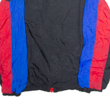 AVIAT SPORTIF Mens Shell Jacket Black Nylon 90s Hooded Colourblock M