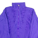 GREAT CAVALIER Ruched Womens Shell Jacket Purple Nylon 80s L