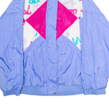 CASUAL ISLE Womens Shell Jacket Blue Nylon 90s Crazy Pattern L