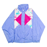 CASUAL ISLE Womens Shell Jacket Blue Nylon 90s Crazy Pattern L