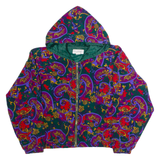 S.G. SPORT COLLECTION Womens Shell Jacket Green 90s Crazy Pattern XL