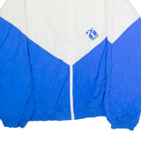 RINGOR Mens Windbreaker Jacket Blue Nylon 90s Colourblock XL