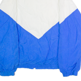 RINGOR Mens Windbreaker Jacket Blue Nylon 90s Colourblock XL