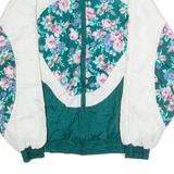 WEEKEND EDITION Womens Shell Jacket Green Nylon 90s Floral S