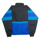 CHEETAH Mens Windbreaker Jacket Blue Nylon 90s Hooded Colourblock M