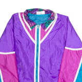ATHLETIC WORKS Womens Shell Jacket Purple Nylon 90s Colourblock XL