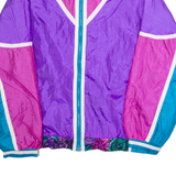 ATHLETIC WORKS Womens Shell Jacket Purple Nylon 90s Colourblock XL