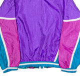 ATHLETIC WORKS Womens Shell Jacket Purple Nylon 90s Colourblock XL