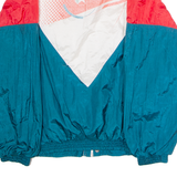 Caltex Mens Shell Jacket Green Nylon 90s USA Hooded Colourblock S