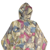 ULTRASPORT Womens Coat Brown 90s Hooded Crazy Pattern L