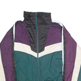 ENERGY ZONE Womens Windbreaker Jacket Green Nylon 90s Colourblock L