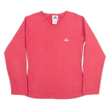 ADIDAS Womens T-Shirt Pink Long Sleeve V-Neck UK 12