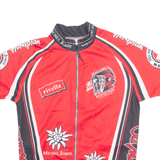 MICHEL JORDI Cycling Mens Jersey Red 1/4 Zip XS