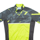 SHIMANO Cycling Mens Jersey Green 1/4 Zip L