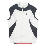 TEAM+ Cycling Mens Jersey White Sleeveless 1/4 Zip M