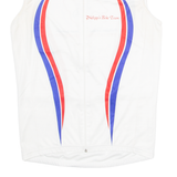 IBEROSTAR Cycling Mens Jersey White Sleeveless 1/4 Zip XS