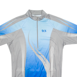 TCS Cycling Mens Jersey Blue 1/2 Zip 2XL