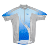 TCS Cycling Mens Jersey Blue 1/2 Zip 2XL