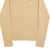 LEVI'S Womens Jumper Brown High Neck Tight Knit S