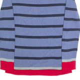 TOMMY HILFIGER Womens Patterned Jumper Blue Striped Tight Knit S