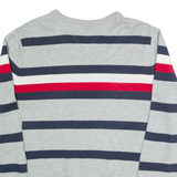 TOMMY HILFIGER Mens Patterned Jumper Grey Striped Tight Knit S