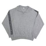 CHAMPION USA Mens Jumper Grey 1/4 Zip 90s Tight Knit XL