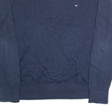 TOMMY HILFIGER Mens Jumper Blue V-Neck Tight Knit S