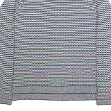 TOMMY HILFIGER Womens Patterned Jumper Blue Striped Chunky Knit S